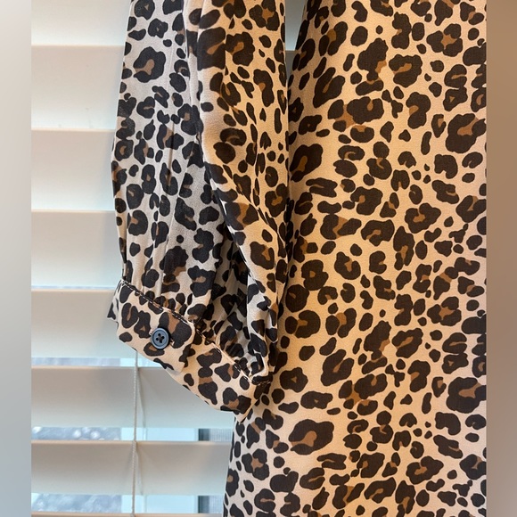 LOFT Collared Button Up Leopard Dress - Picture 4 of 8